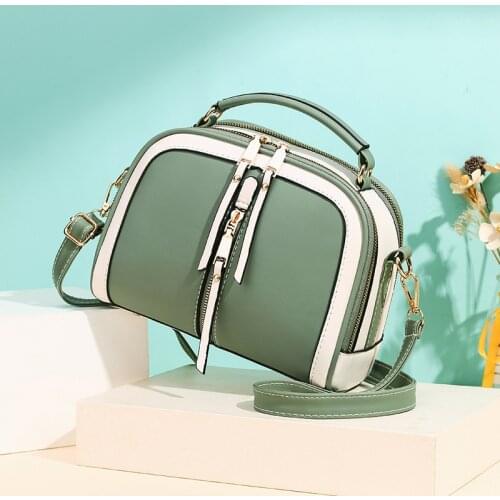 Fashion Leather Womens Bag High Quality Luxury Handbags 2021 New Summer Versatile Large Capacity Shoulder Bag Contrast Color