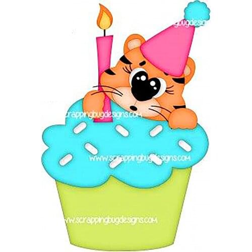 Candle Cake Tiger Metal Cutting Dies Birthday Animal Doll Stencil for DIY Scrapbooking Cards Decorative