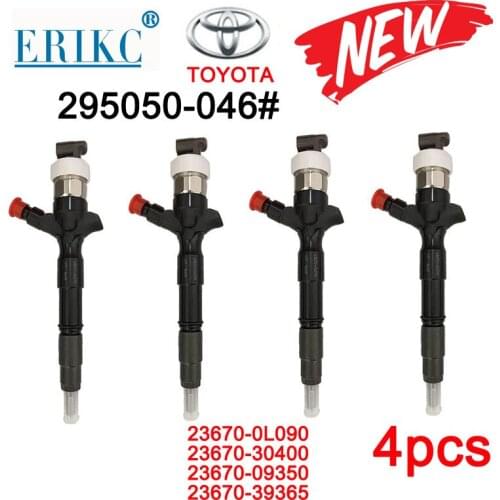 4PCS 295050-0460 Common Rail Diesel Fuel Injector 23670-0L090 23670-30400 23670-09350 23670-39365 For Dens0 T0yota Hilux