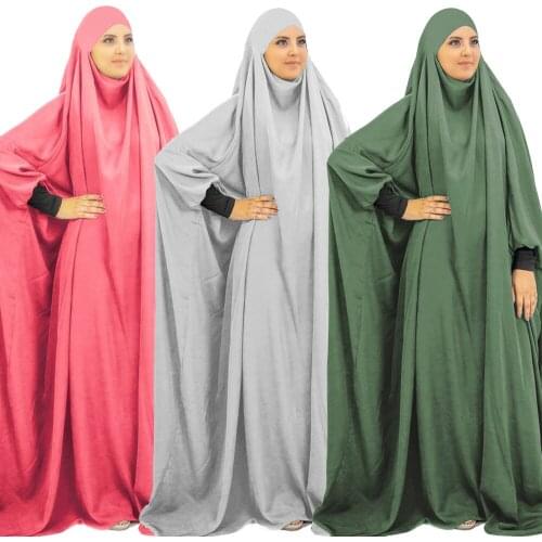 Tarditional Ramadan Islam Clothing Prayer Dress Women Formal Muslim Garment Hooded Dubai Turkey Long Abaya Hijab Worship Service