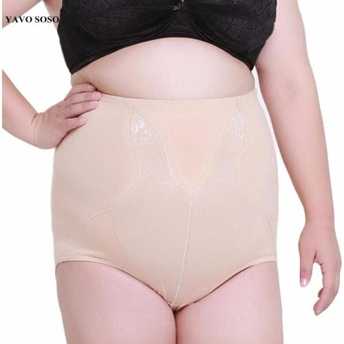 Breathable High Waist Plus size 5XL Big Size Womens Tummy Control Panties Brief Slim stretching black underwear Short Shapewear