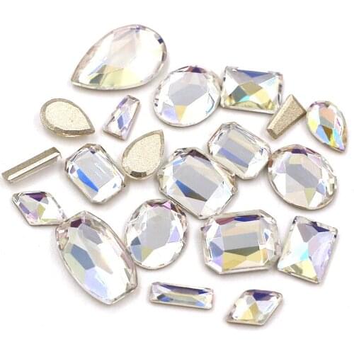 Nail decoration 20pcs/bag High quality Crystal moonlight flatback k9 glass rhinestones for DIY nail art/clothing