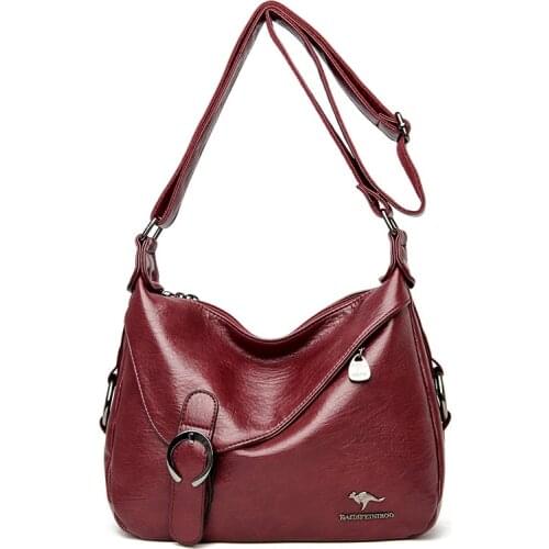 Vintage Soft Leather Shoulder Bag Luxury Handbags Women Bags Designer Crossbody Female Messenger Bag Bolsos Hobos Bags Lady Sac