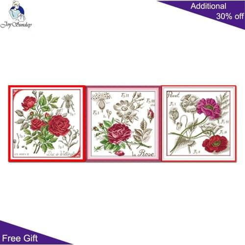 Your Gift Rose Poppy Cross Stitch H520(2)H526H527(5) Counted and Stamped Home Decor Red Rose Poppy Needlework Cross Stitch kits