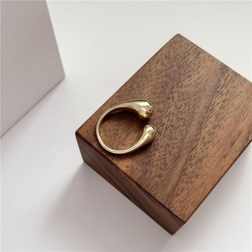 South Korean contracted design women geometric metal opening ring jewelry fashion simple ring The golden Rings 2020