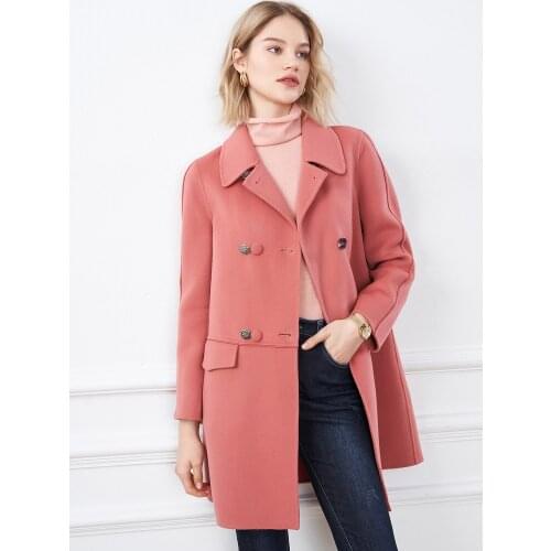 Womens Clothing 2021 Autumn New Loose Double Breasted Wool Coat Womens Woolen Coat