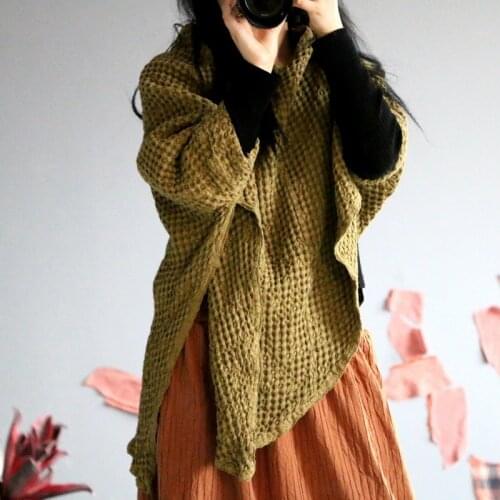 Women Linen Capes Ponchos Ladies Vintage Irregular Length Capes Female 2021 Autumn Capes Wraps