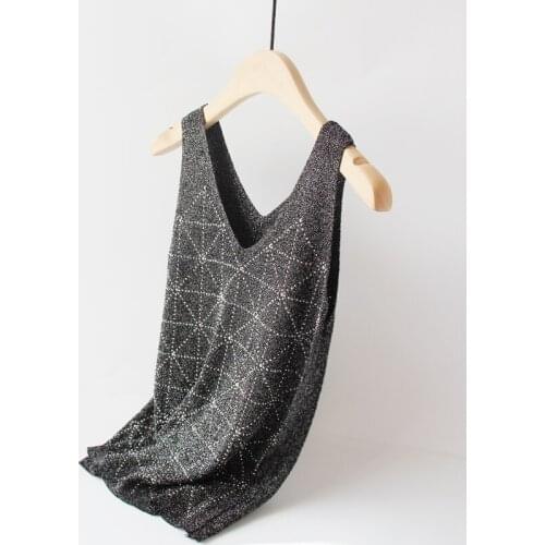 Beaded Solid Women Tank Tops 2021 Summer New V-Neck Slim Solid Female T-Shirts Lady Elegant Pulls Tops Tees