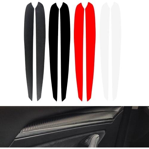 2pcs Car Door Trim Sticker Carbon Fiber Anti-collision Scratch Pvc Auto Protection Film Edge Corner Guard For Tesla Model Y