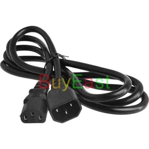 2 X IEC 320 C14 Male to C13 Female PLug PDU/UPS Extension Power cable 1.8M 0.75 Square 10A 250V