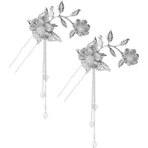 Pack of 2 Vintage Chinese Style Play Fancy Hair Lady Hair Clip U Pin Hanfu Dress