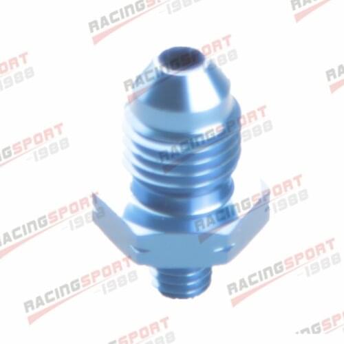 -4 AN 4AN -4AN AN4 Male Flare To M6 x 1.0 Metric Straight Fitting Black/BLUE