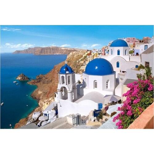 5D diamond painting embroidery Scenery of Santorini full square/round diamond Mosaic Rhinestones Cross stitch Home decor CV07