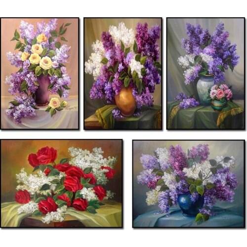 DIY 5D Purple Lavender Flower square Diamond Painting Cross Stitch Kids Diamond Embroidery Diamond Mosaic Home Decoration