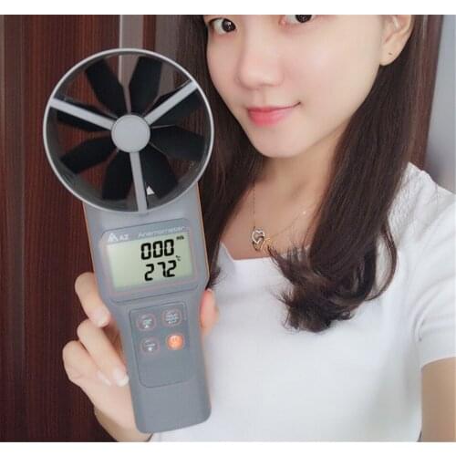 10cm Vane TEMP Anemometer Measures Air Velocity Volume Temperature Tester