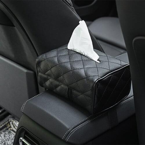 Car Tissue Box Cover Armrest Box Towel Tissue Storage Case Sun Visor Chair Back Hanging Type Tissue Box Case Car Accessories