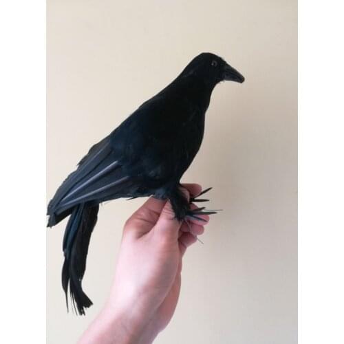 Large 30cm black crow bird Halloween prop toy model home decoration gift h1007