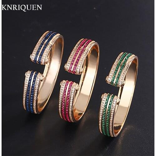 Luxury Silver 925 Wedding Bangles for Women Vintage Sapphire Emerald Ruby Gold Color Bracelets Party Fine Jewelry Birthday Gift
