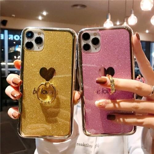 Luxury Case for Huawei P40 Pro P30 Mate 30 Nova 7i 7SE 5T Honor 20 X10 9X Y9S Glitter Plating Love Shell Phone Case Cover
