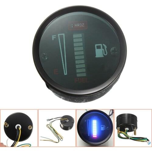12V DC 52mm Fuel Gauge For Car Motorcycle Spared Tank Clock Lightweight Indicator Clear Accessories LED Display Level Sensor