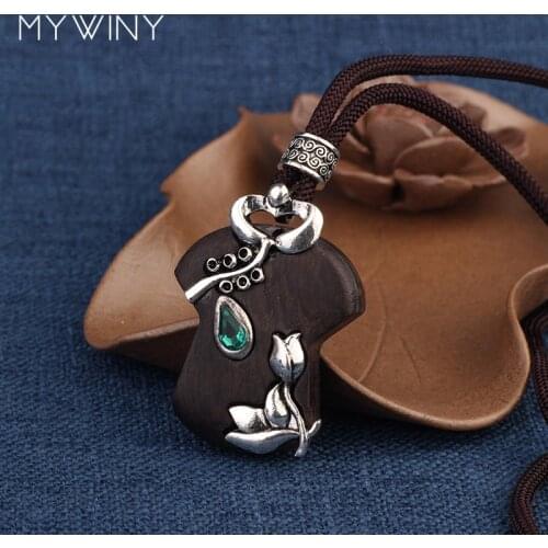 Clothing shape New wood pendants necklace vintage jewelry women, fashion vintage flowers metal simple style necklace