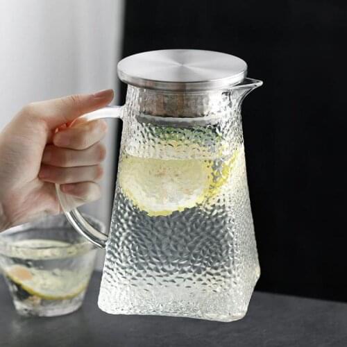 Cold Water Bottle Large Capacity Glass Teapot Set Heat-resistant And High Temperature Household Cup Hammered Drinkware Big