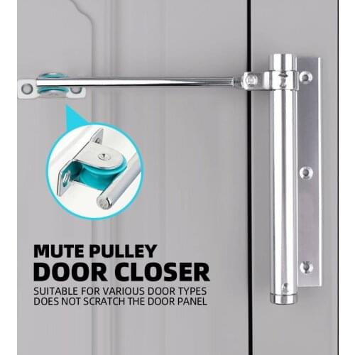 JACHOR Adjustable Door Close Aluminum Alloy Automatic Spring Door Closing Device Soft Close Door Hardware