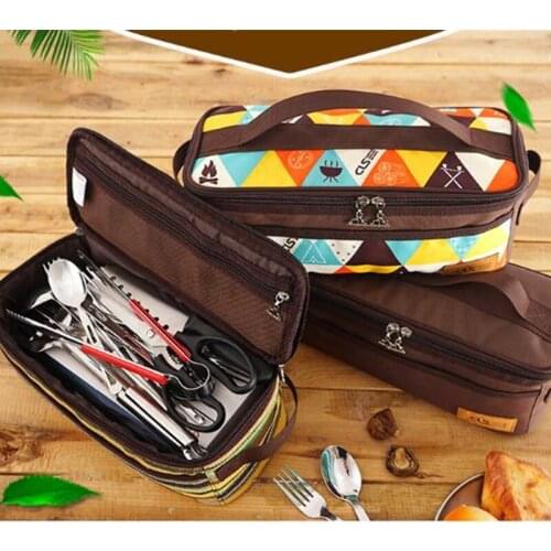 Outdoor camping cookware storage bag camping barbecue tableware storage bag self-driving travel cosmetic bag portable toilet bag