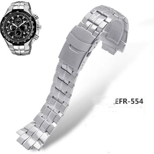 Metal Strap Wrist For Casio EF-554 EF-500 EF-545 EF-130 EF554 EF500 EF545 Stainless Steel Waterproof Watchbands Strap Bracelet