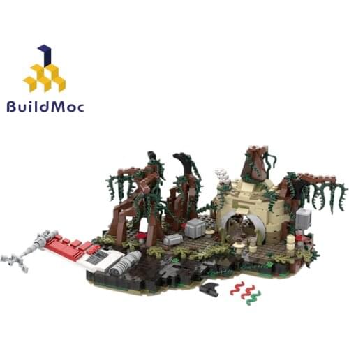Buildmoc Star Movie The Empire Strikes Back Cursed Land Dagobah Playset MOC-19522 Creator Diorama Building Blocks Toys Kids Gift