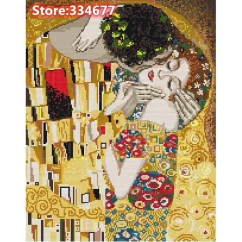 Abstract Kissing Couple Sewing Kit Top Quality Embroidery Needlework 14CT Unprinted Art Cross Stitch Kits DIY Handmade Decor