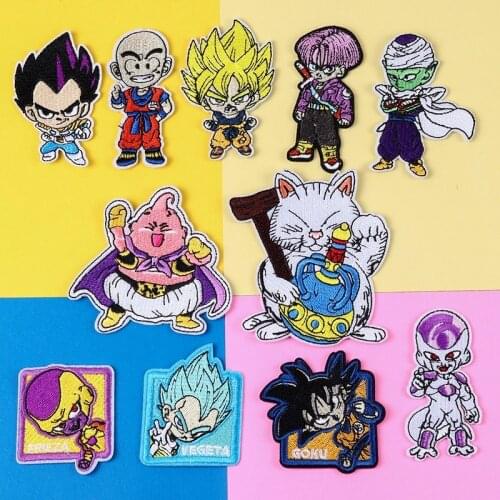 Dragon Ball Z patches Embroidery cartoon clothing stickers anime cartoon clothes patches Garment stickers embroidery stickers