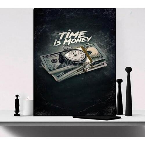 No Excuses Inspirational Quote Motivational Time Is Money Nordic Canvas Painting Oil Print Poster Wall Art Picture Home Decor