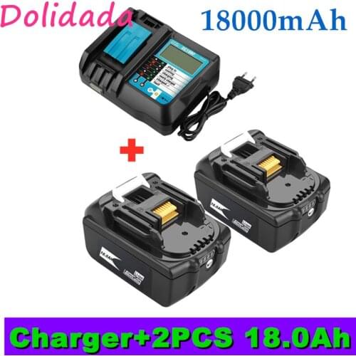 Original 18V18Ah Battery 18000mah Li-Ion Battery Replacement Power Battery for MAKITA BL1880 BL1860 BL1830battery+4A Charger