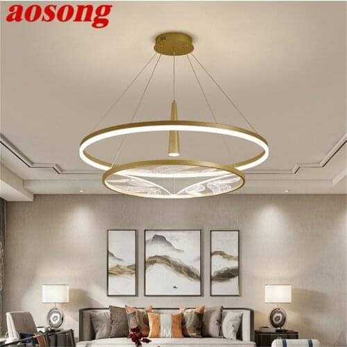 AOSONG Pendant Lights LED Fixture Contemporary Luxury Decoration For Home Living Dining Room