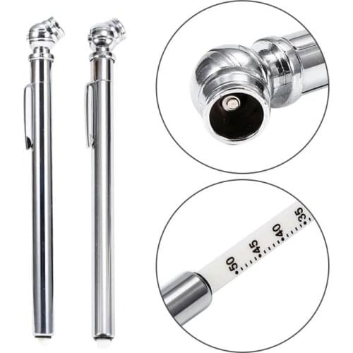 Handheld Universal Car Tire Pressure Gauge Portable Mechanical Metal Mini Sliver Tire Pressure Pen Auto Accessories