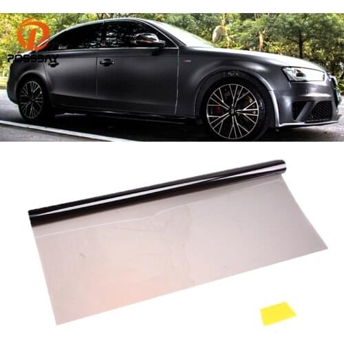POSSBAY Car Sun Shade Black Car Window Tint Film Glass VLT 50% Tinting Auto House Home Window Sticker Decal Sunshade Film 0.5*6M