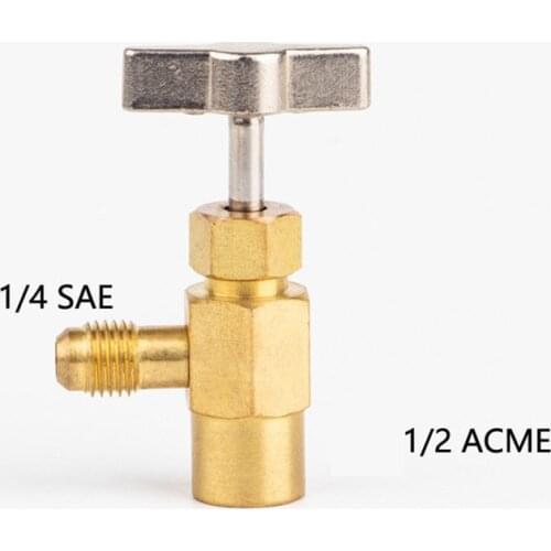 R134A Automotive Air Conditioning Refrigerant Bottle Opener Universal 1/2ACME TT1214 134A Bottle Opener A/C Refrigerant Tools