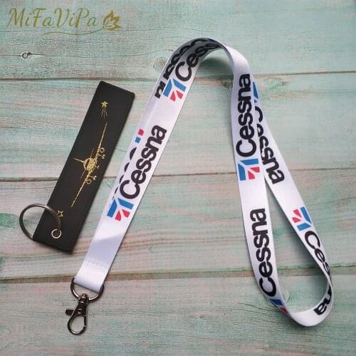 2 PCS/SET Cessna Lanyards Neck Strap Phone Chaveiro Keychain White llavero Lanyard for ID Card Holder Sleutelhange Pilot Trinket