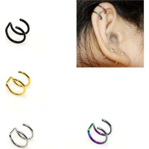 Ahmed Fashion 6 Colors Punk Rock Ear Clip Cuff Wrap Earrings No piercing-Clip Hollow Out U Pattern Statement jewelry Gifts