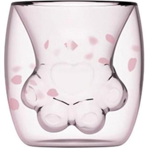 Glass Mugs Double Wall Glass mug, Bear cat dog animal Double-layer glass mug Coffee Cup, Christmas mug gift ,cute Tea Milk Cup