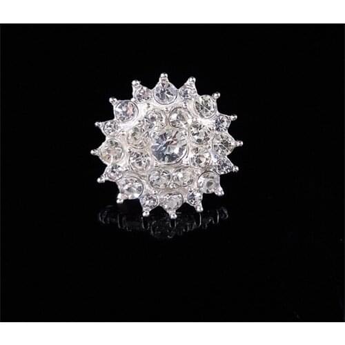 10 PCS 2.7cm Fashion Metal Alloy Crystal Rhinestone Flowers Connectors Charm For Jewelry Making DIY Accessories