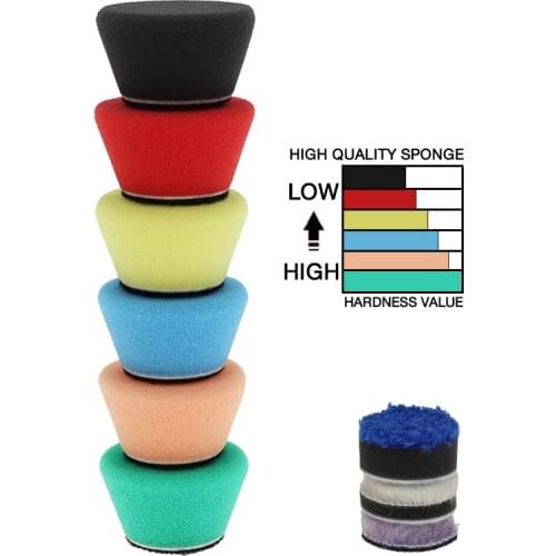 1 inch car polishing sponge board, coarse, medium and fine, restore the sponge set for RO/DA automatic polishing machine