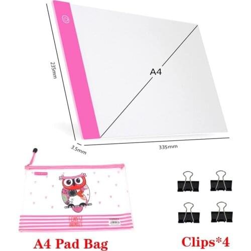 New A4 LED Light Pad Board With Bag Clips For 5d Diamond Painting Copy Board with 3 Level Brightness USB Powered Drawing Tablet