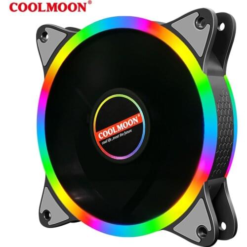 Coolmoon SHUANGZIXING I Case Fan 12cm Silent Double-sided Light Dazzling Led Desktop Computer Fan