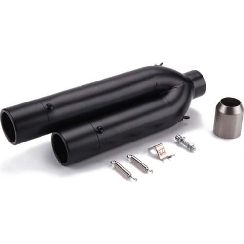 Motorcycle Exhaust Muffler Laser Dual Pipe Stainless Steel Motorbike Pipe Escape Moto For Kawasaki FZ1 Z750 For YAMAHA R25