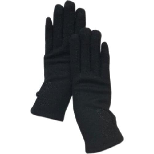 Gloves ladies wool black 2020 winter thickened gloves imitation rabbit fur warmth new fashion autumn comfortable outdoor riding