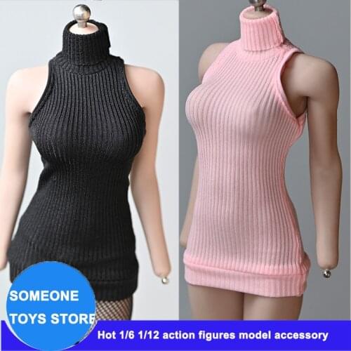 1/6 Scale Female Sleeveless Sweater Shirt Fashion Dress for 12 Inches Ball-joint Seamless Body Figure