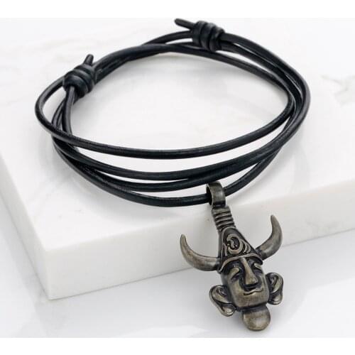 Supernatural Amulet Leather Necklace Dean Winchesters God Detectings Amulet-aka Samulet 3D Pendant Cosplay Jewelry Wholesale