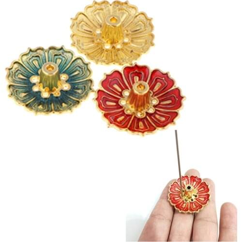1PCS 9 Holes Lotus Incense Burner Holder Flower Statue Censer Plate Incense Base Plug For Sticks Home DIY Craft Decoration